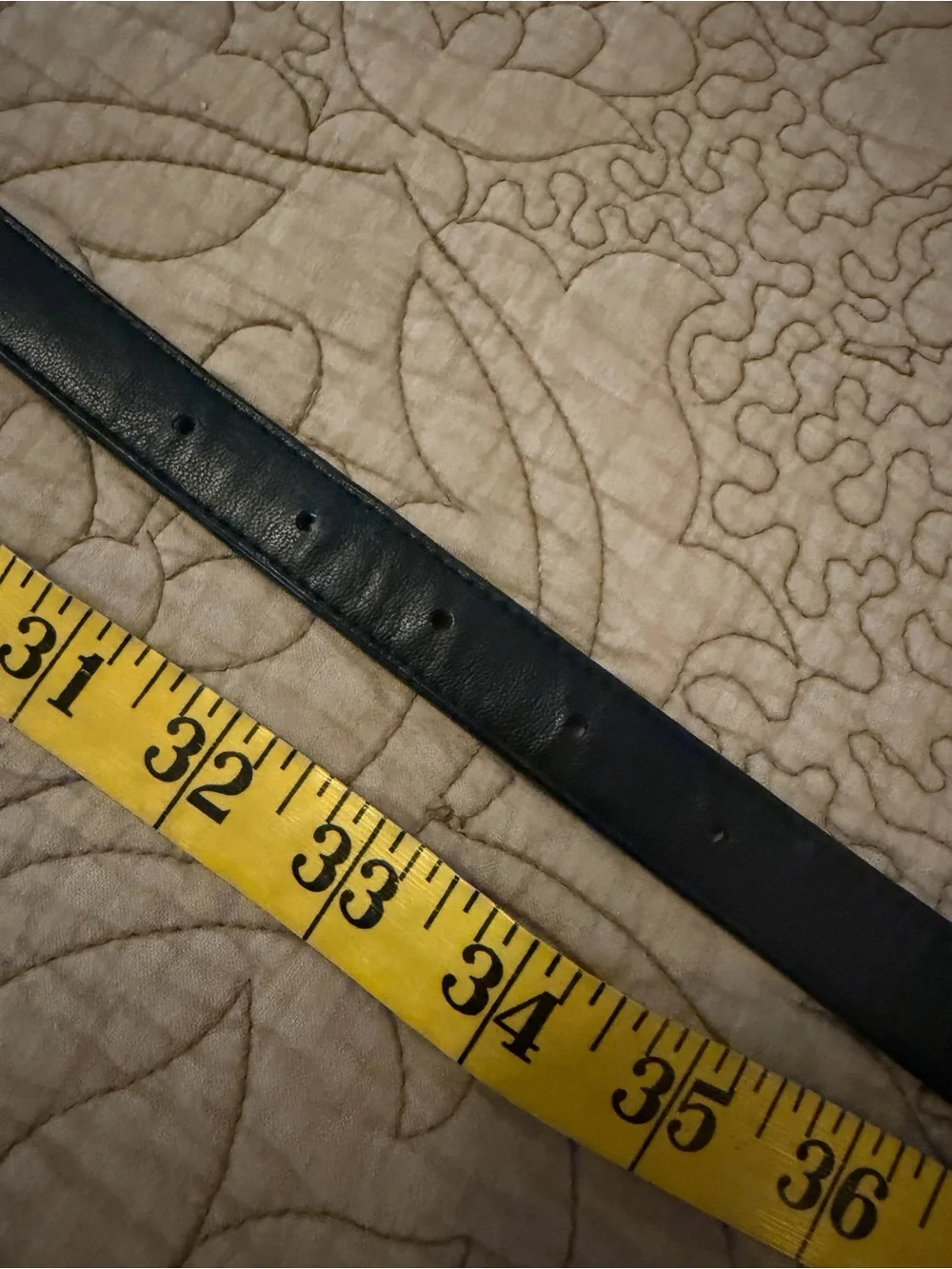 Chaps from Ralph Lauren Thin Black Leather Belt with Silver Hardware, Size M